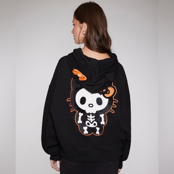 Hello Kitty Halloween Skull Forever 21 Hoodie Jacket - Picture 3 of 3